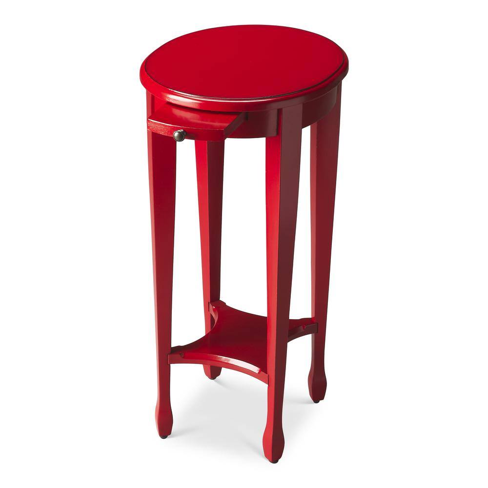 Angle. Butler Specialty - Arielle Round 12.5"W Side Table - Red.