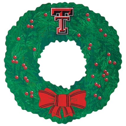 Front. Fan Creations - Texas Tech Red Raiders 16'' Team Wreath Sign - Green.