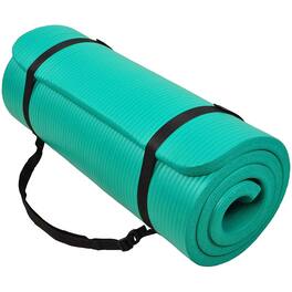 BalanceFrom Fitness - GoCloud 1" Extra Thick Exercise Mat w/Carrying Strap - Green