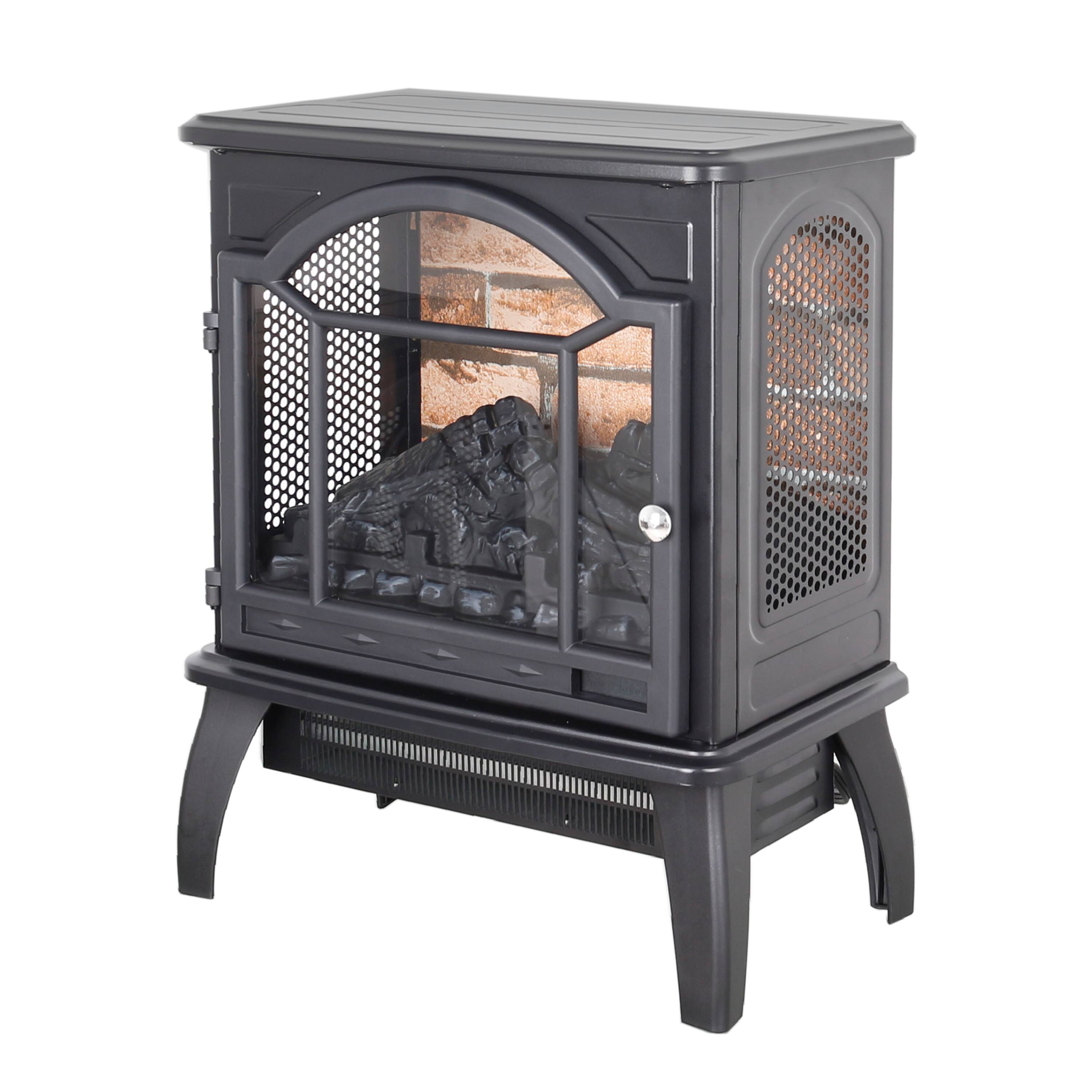 Alt View 7. GOODSILO - 18"" Electric Infrared Quartz Fireplace Stove with Remote - Freestanding Design - Antique Black.