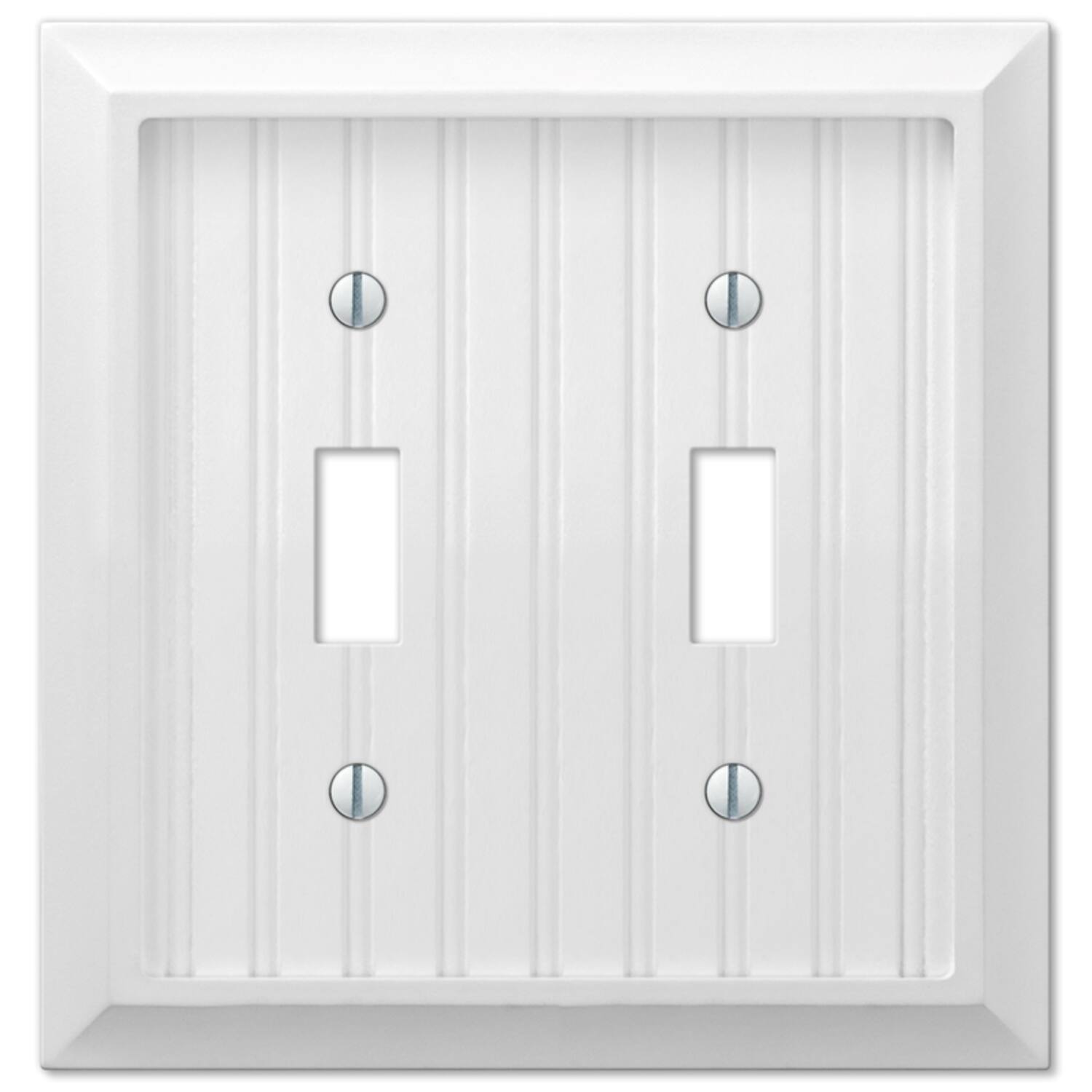 Angle. AMERELLE - Amerelle Cottage White 2 gang Wood Toggle Wall Plate 1 pk - White.