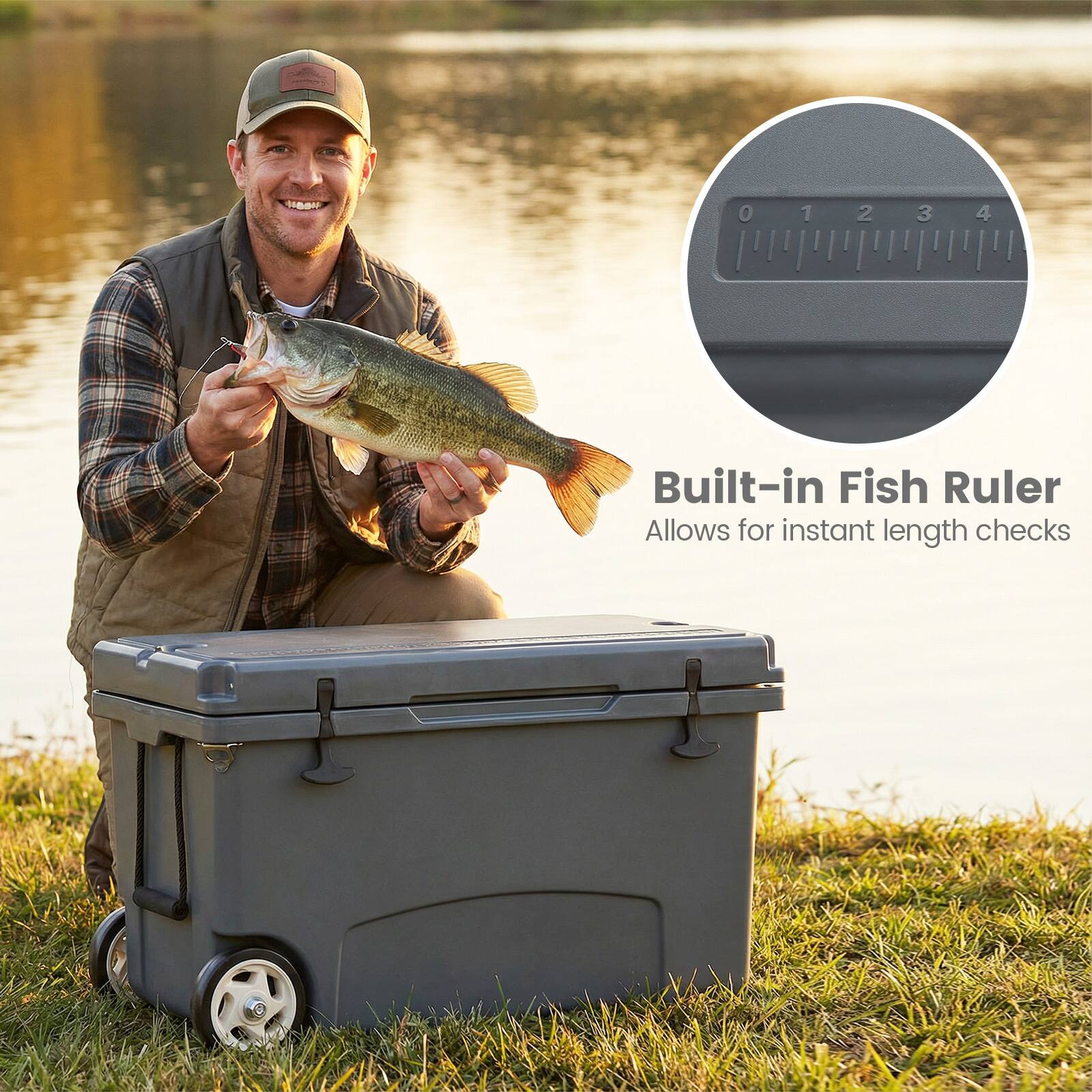 0 01234 1 2 3 4 Built-in Fish Ruler Allows for instant length checks

Built-in Fish Ruler
Allows for instant length checks