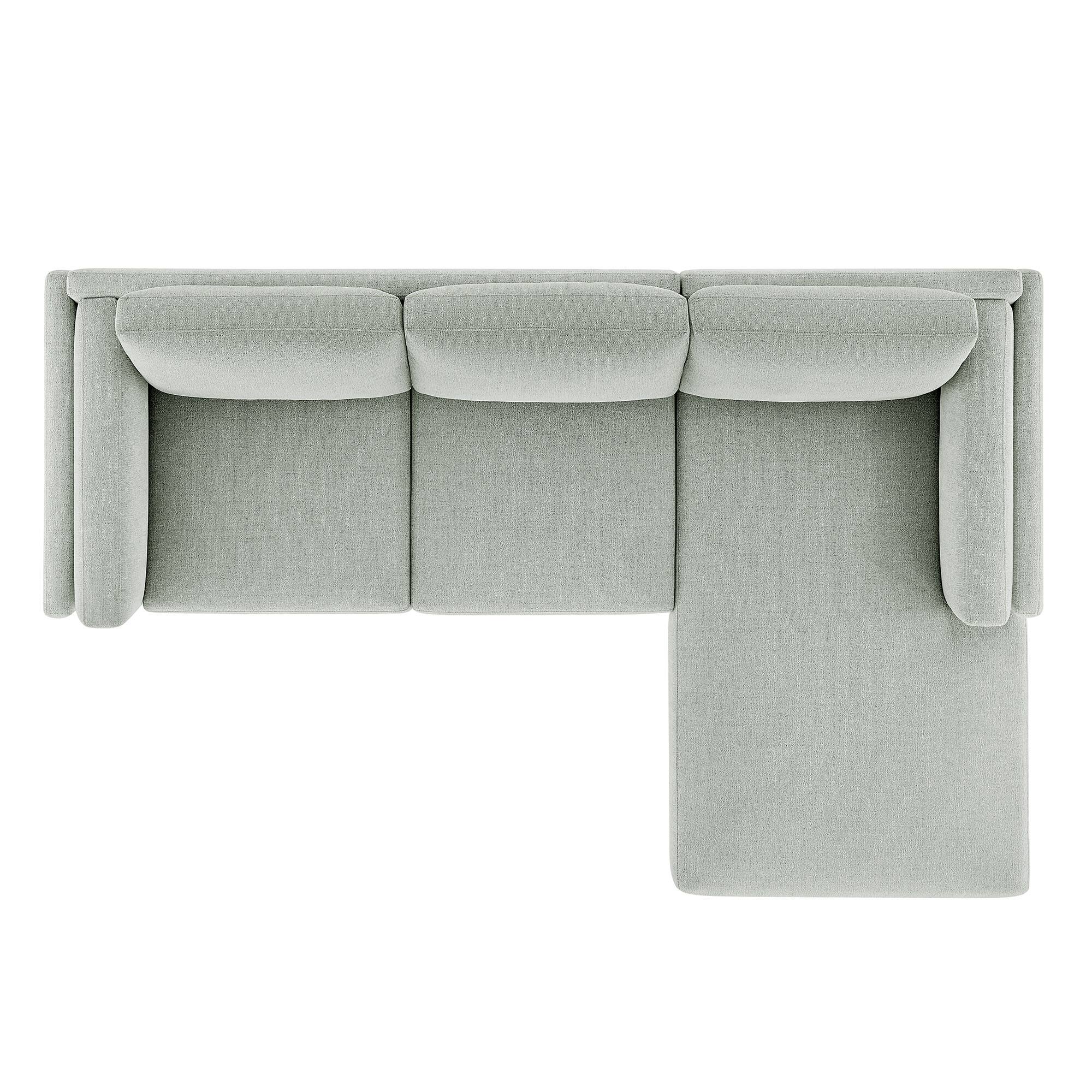 Back. Modway - Roscoe Right-Facing Fabric Sectional Sofa with Chaise by Modway - Mist.