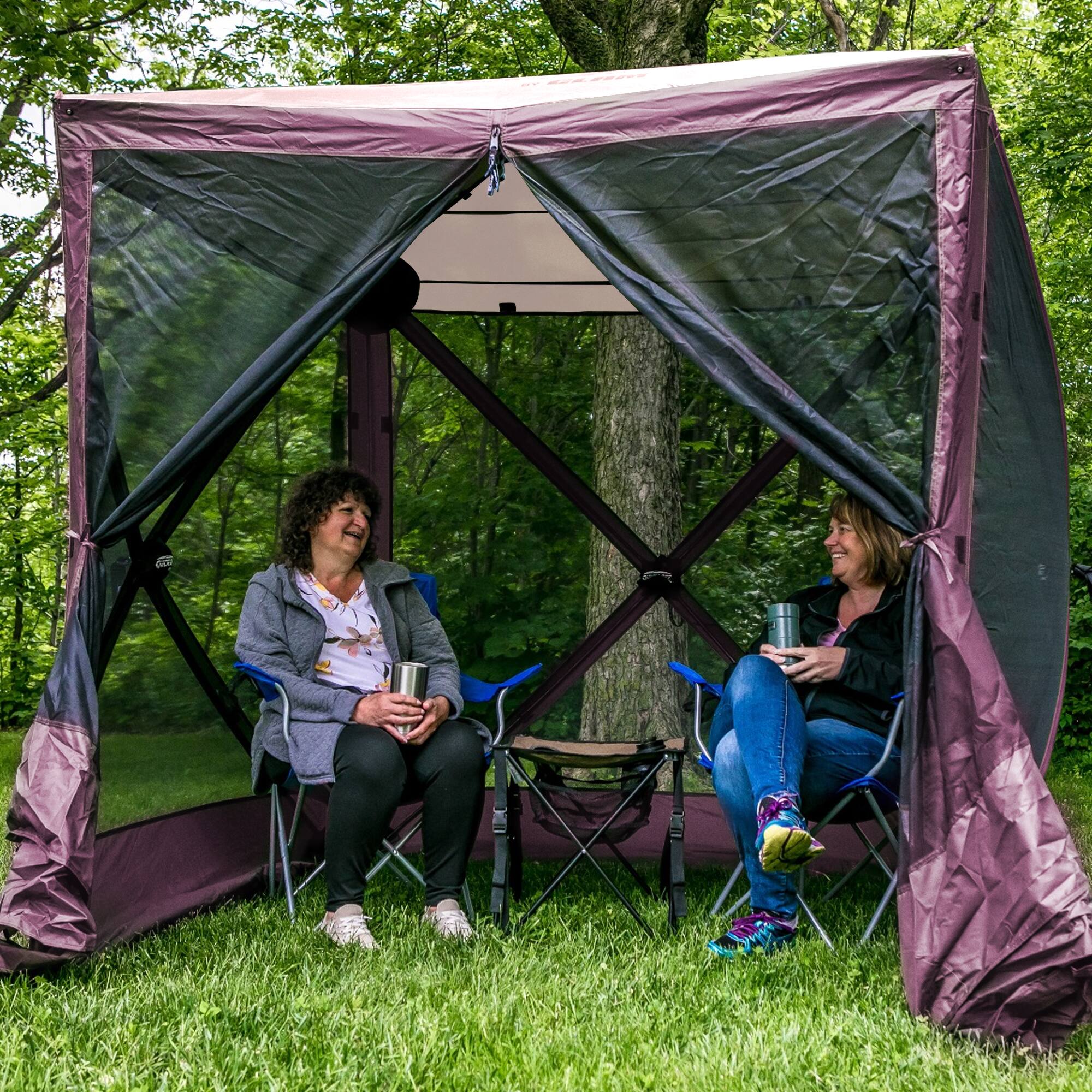 Alt View 4. Clam - CLAM Quick-Set Traveler 6x6 Ft Portable Outdoor 4 Sided Canopy Shelter, Plum - Plum.