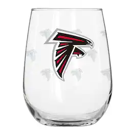 Logo Brands - Atlanta Falcons 16oz. Satin-Etched Logo Curved Beverage Glass - Multicolor
