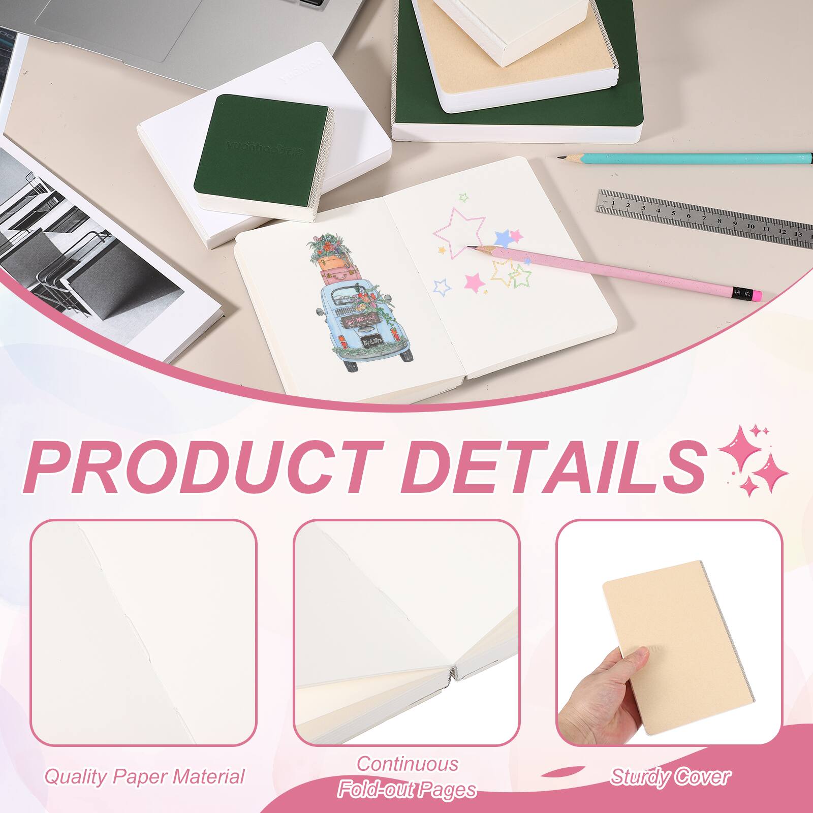 PRODUCT DETAILS

Quality Paper Material
Continuous Fold-out Pages
Sturdy Cover