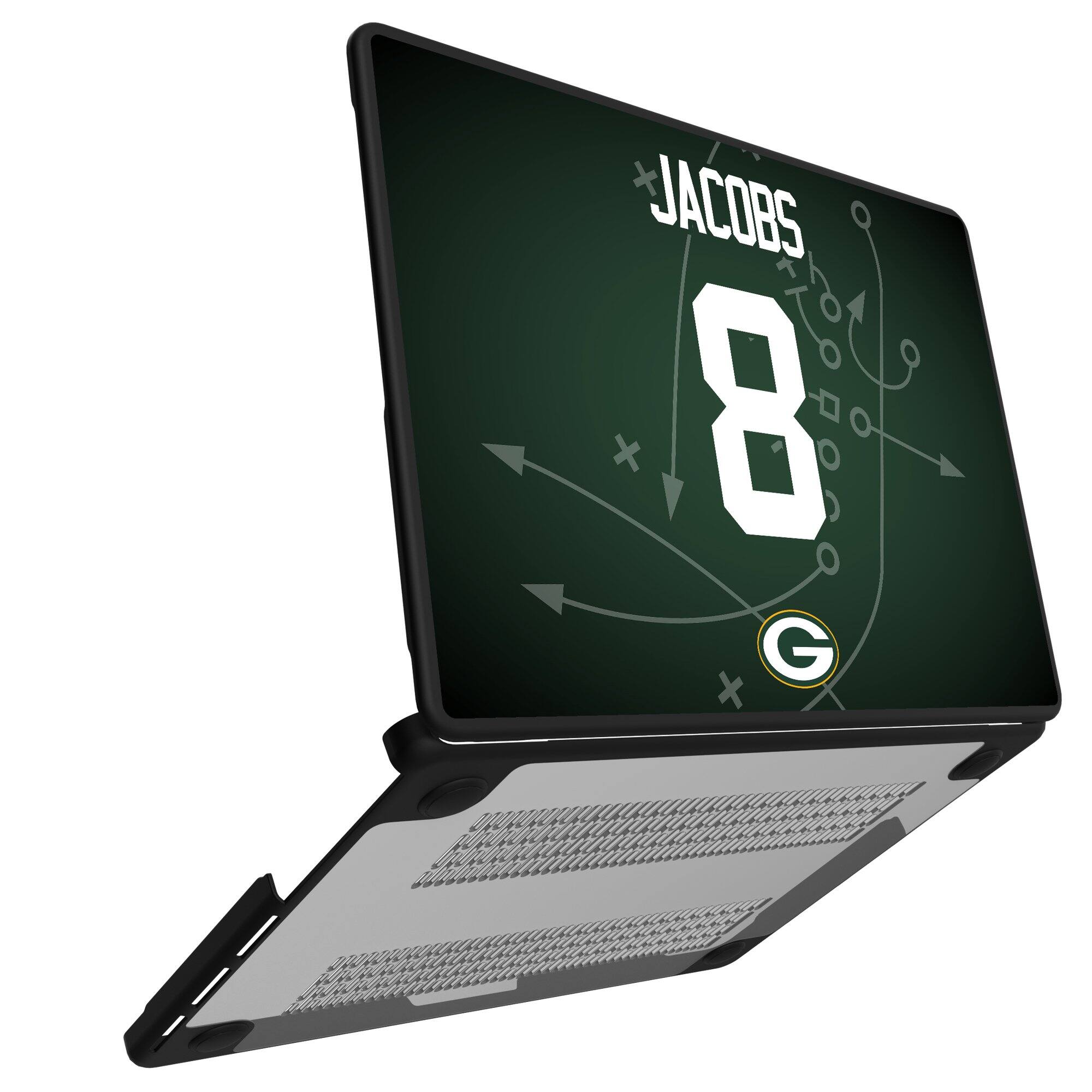 Alt View 1. Keyscaper - Josh Jacobs Green Bay Packers MacBook Case - Pro 14 in - Multicolor.
