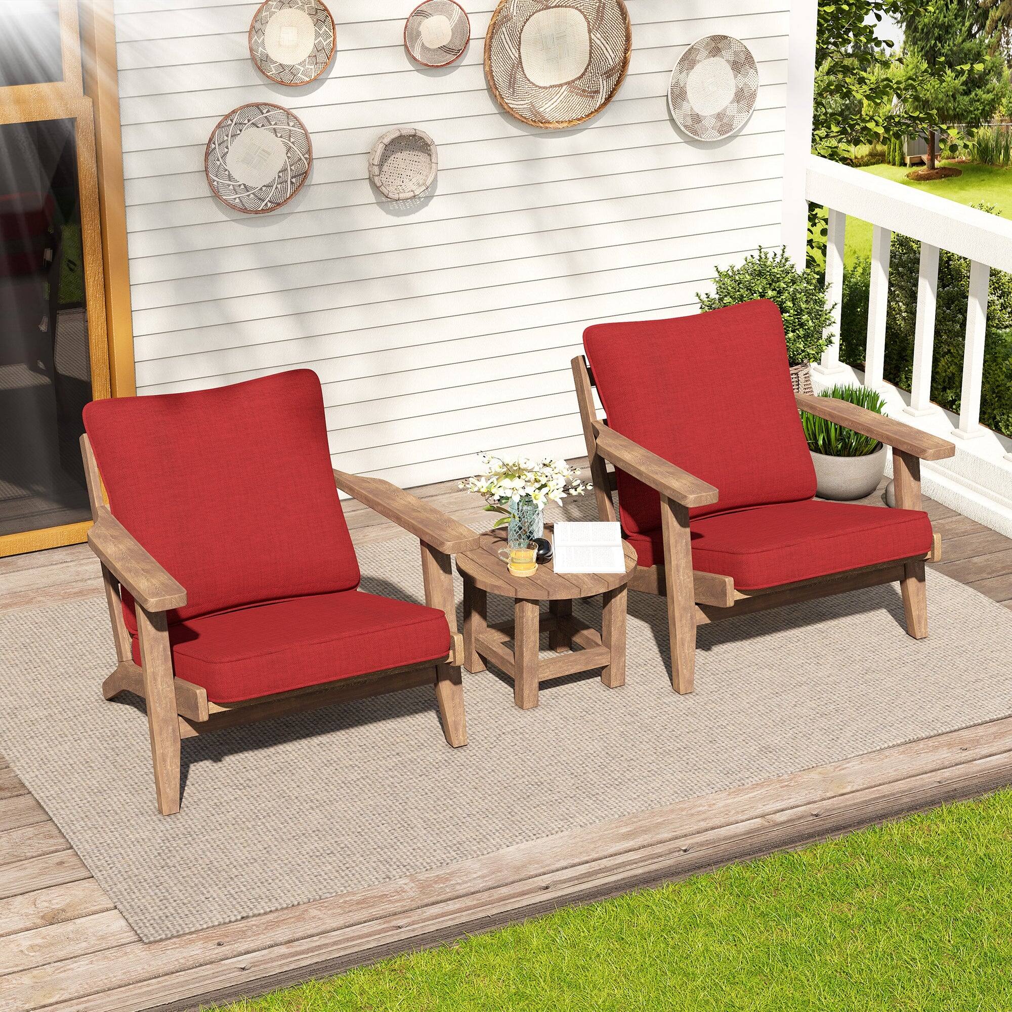 Left. Crestlive Products - Crestlive Products 24x24 Inch Water-Resistant Deep Seat Outdoor Replacement Cushions - Beige.