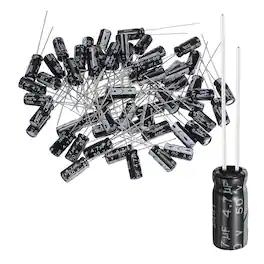 Unique Bargains - 4.7uF 50V 5x11mm Electrolytic Capacitor, 105C High Temp Radial Leads, for TVs/LCDs/VCD, 60pcs - Black