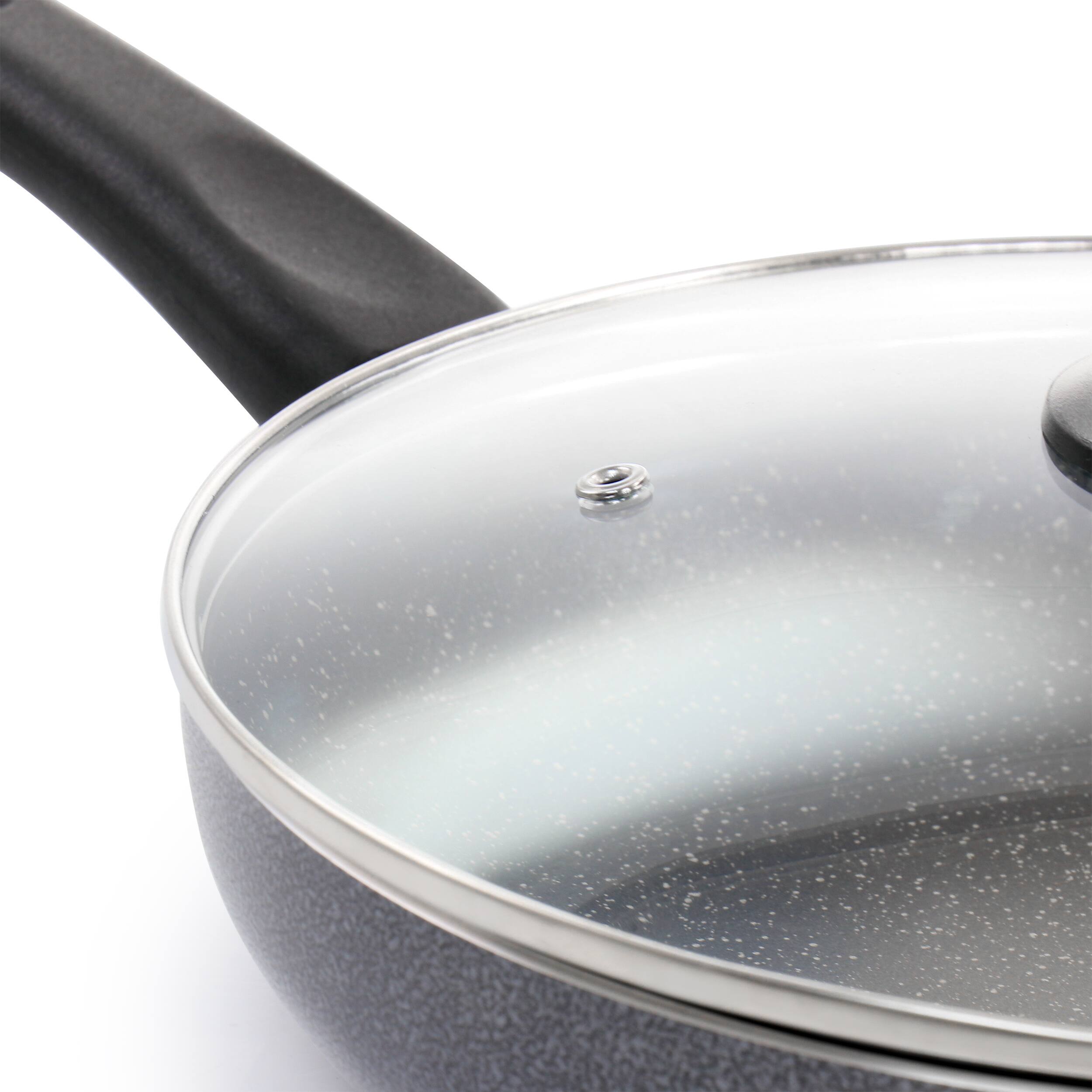 Alt View 5. Oster - Oster Pallermo 3.5 Quart Aluminum Nonstick Saute Pan in Charcoal with Lid - Black.