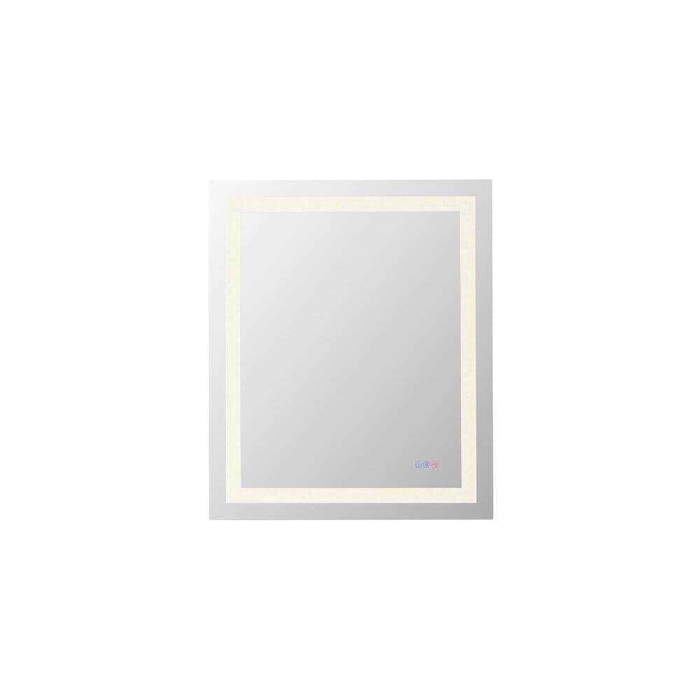 Back. Elegant Kitchen and Bath - Riven 36X30 Led Mirror, Adjustable Color 3000K/4200K/6400K - White.