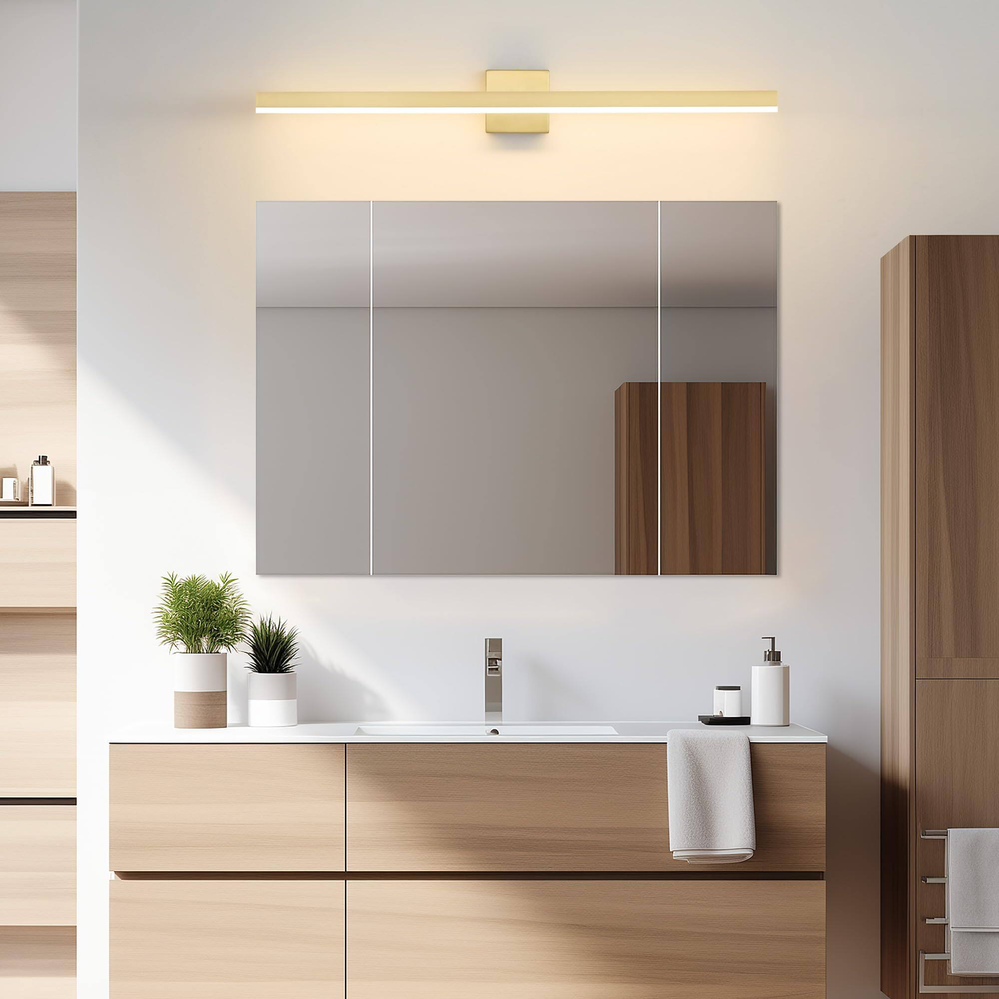 Alt View 4. Earthley Blooms - Bathroom Vanity Light 39 24w Dimmable 5cct Led Modern Fixture Over Mirror - Etl Certificate 【5 CCT Light】: - Black-31.5inch.