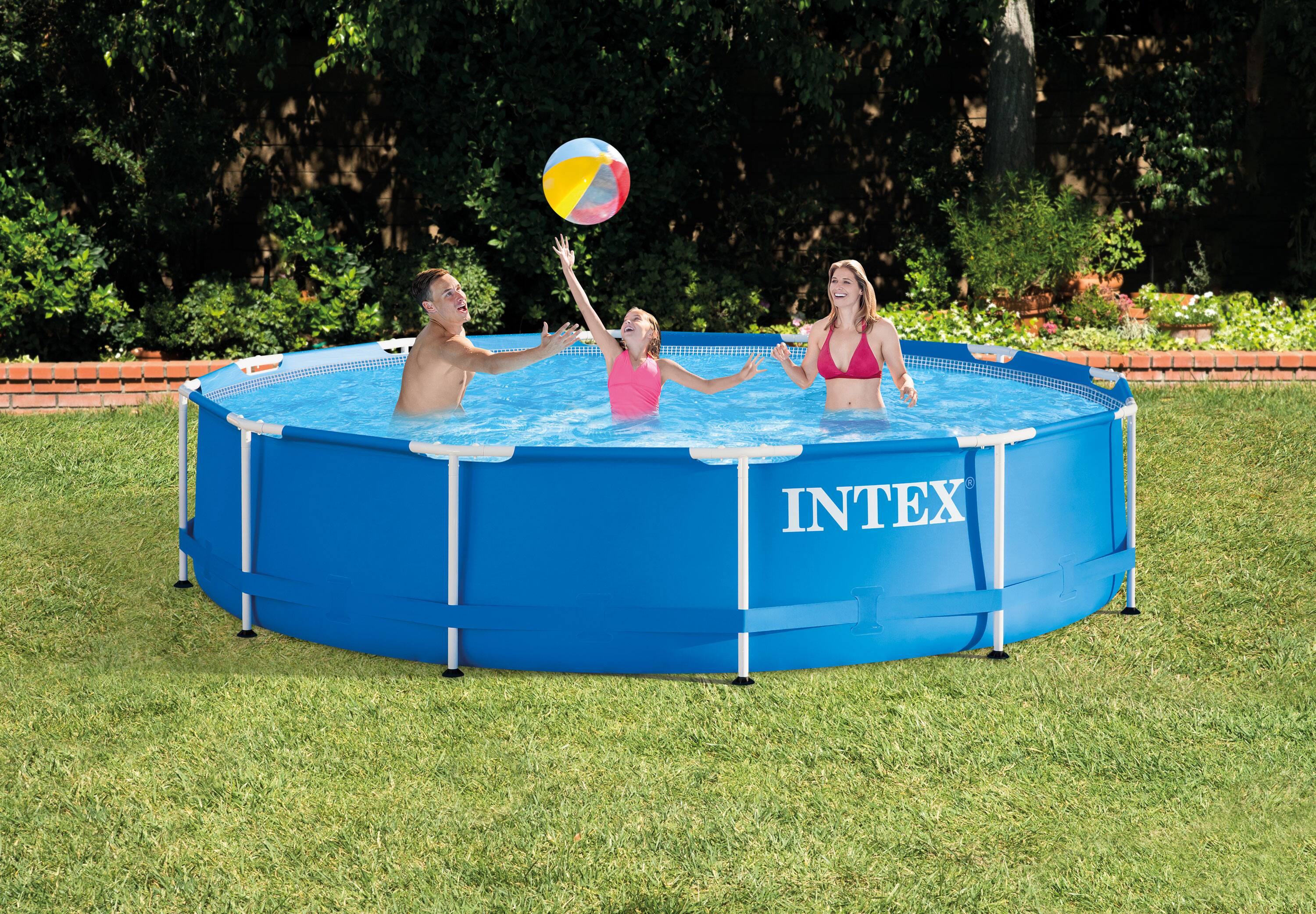 Alt View 12. Intex - Metal Frame Above Ground Pool, Filter, Cover, & Maintenance Kit - Blue.