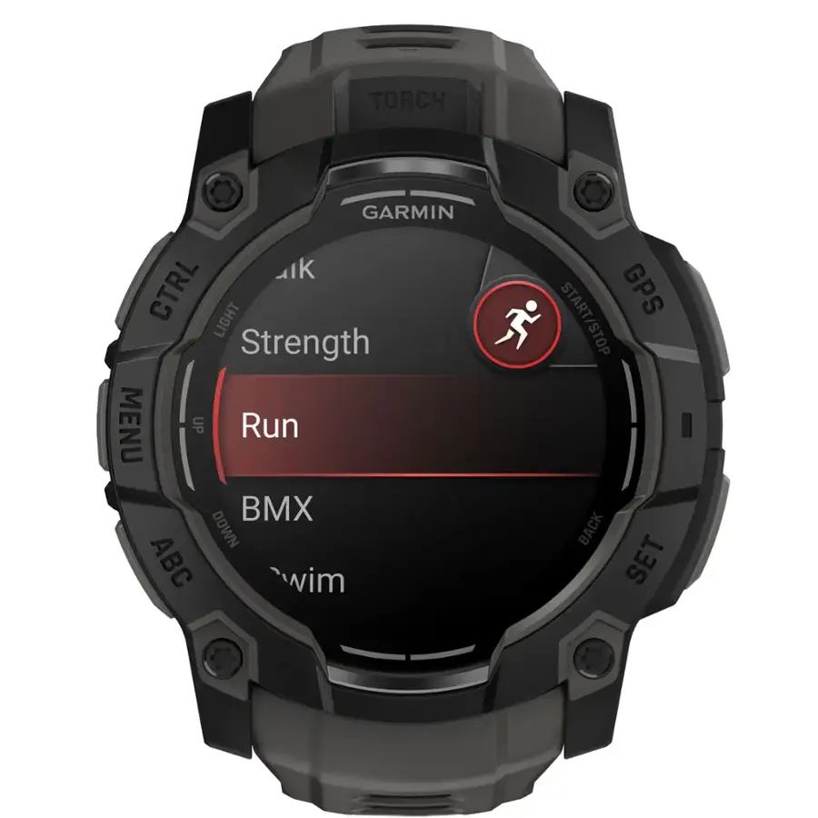 Garmin Instinct 3 GPS Smartwatch 50 mm AMOLED Black with Charcoal Band ...