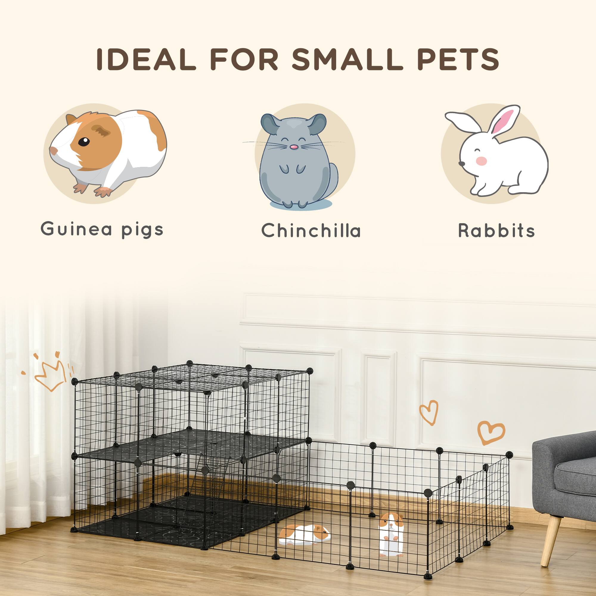IDEAL FOR SMALL PETS

Guinea pigs  
Chinchilla  
Rabbits