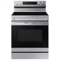 Samsung - Smart Freestanding Electric Range 6.3 cu. ft. with Air Fry and Convection - Stainless Steel - Front_Zoom