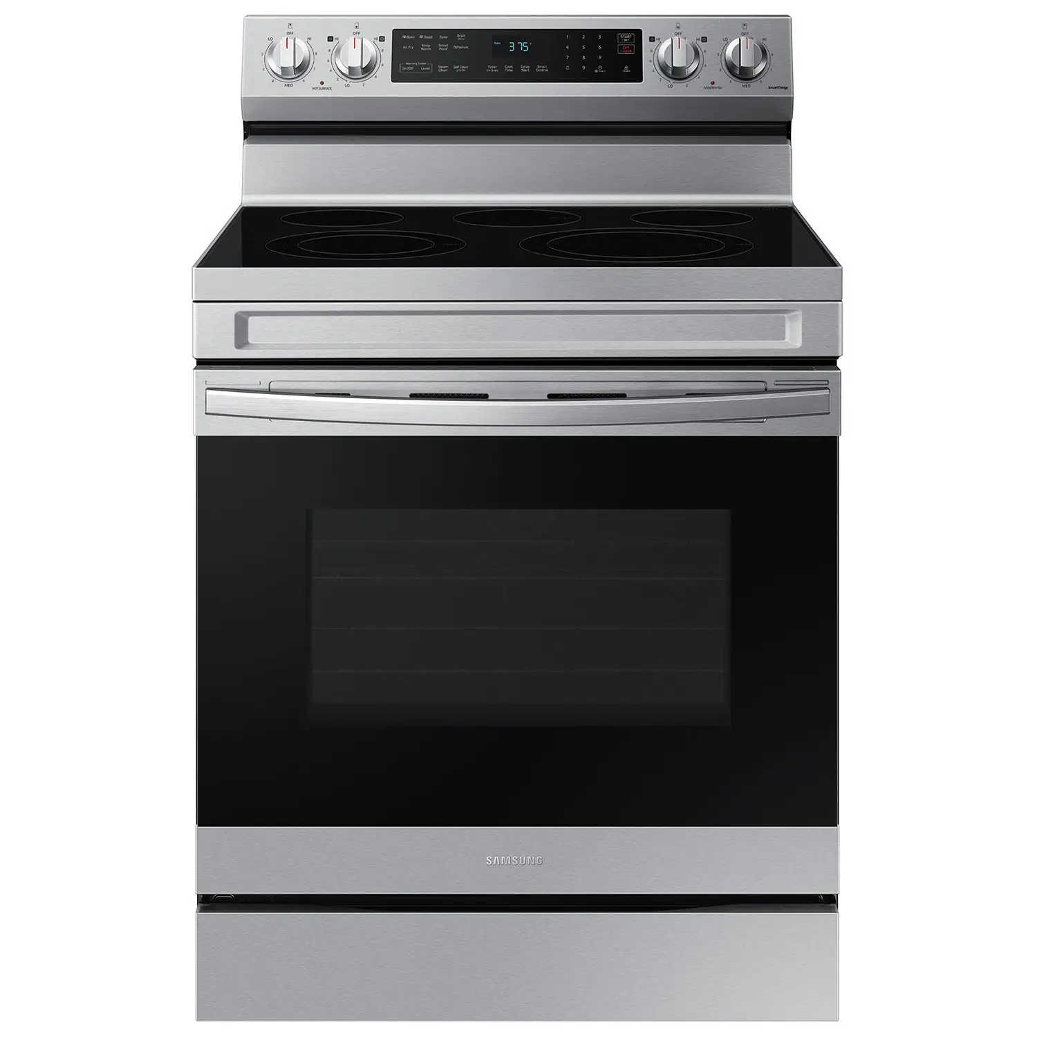 Samsung - Smart Freestanding Electric Range 6.3 cu. ft. with Air Fry and Convection - Stainless Steel