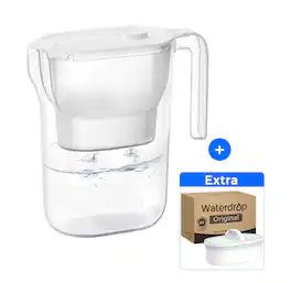 Waterdrop - PT-05W-L Water Filter Pitcher, 7-Cup, NSF Certified, with 1+1 Filters - White