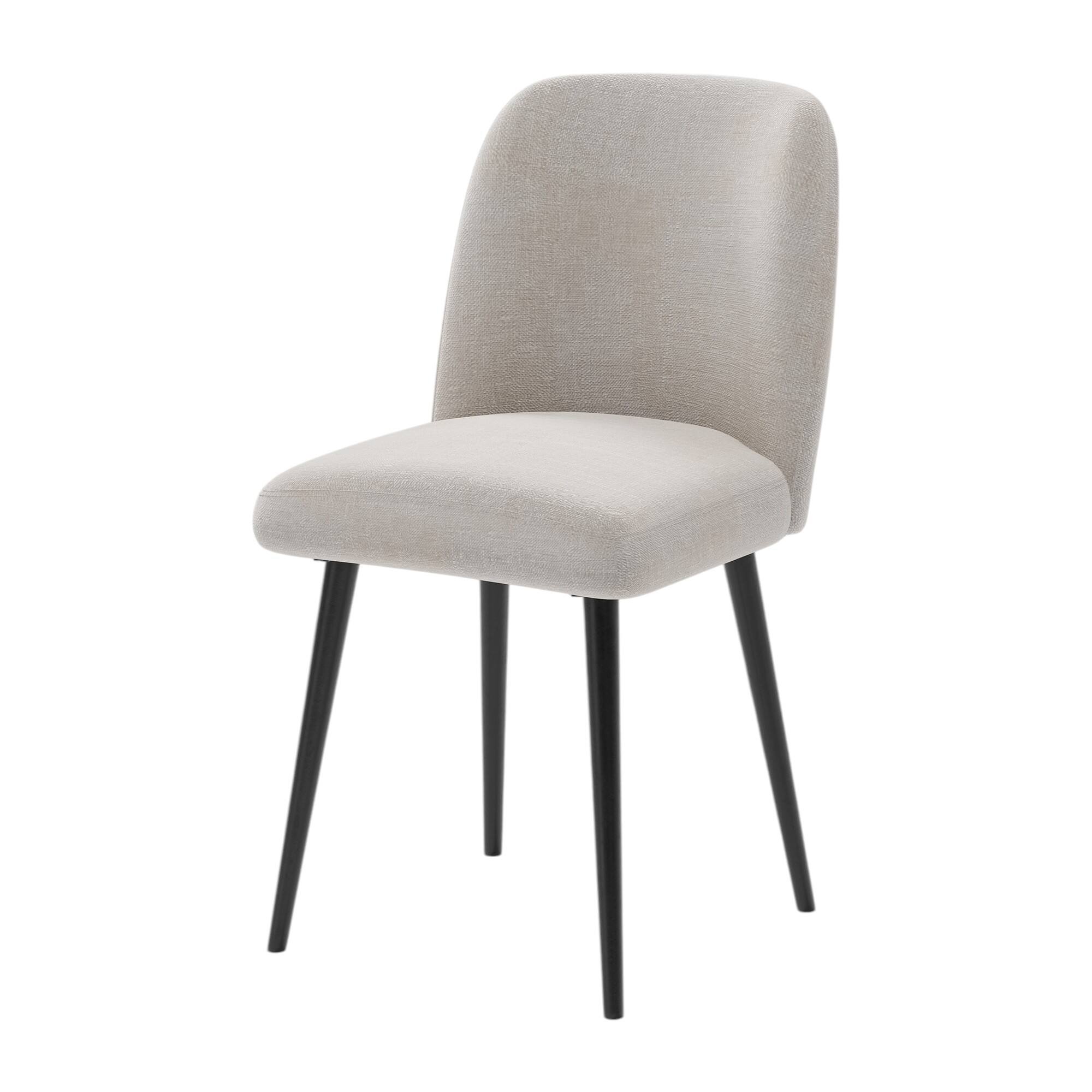 Left. Hivvago - Hivvago Set of Two Upholstered Fabric Dining Side Chairs - Beige.