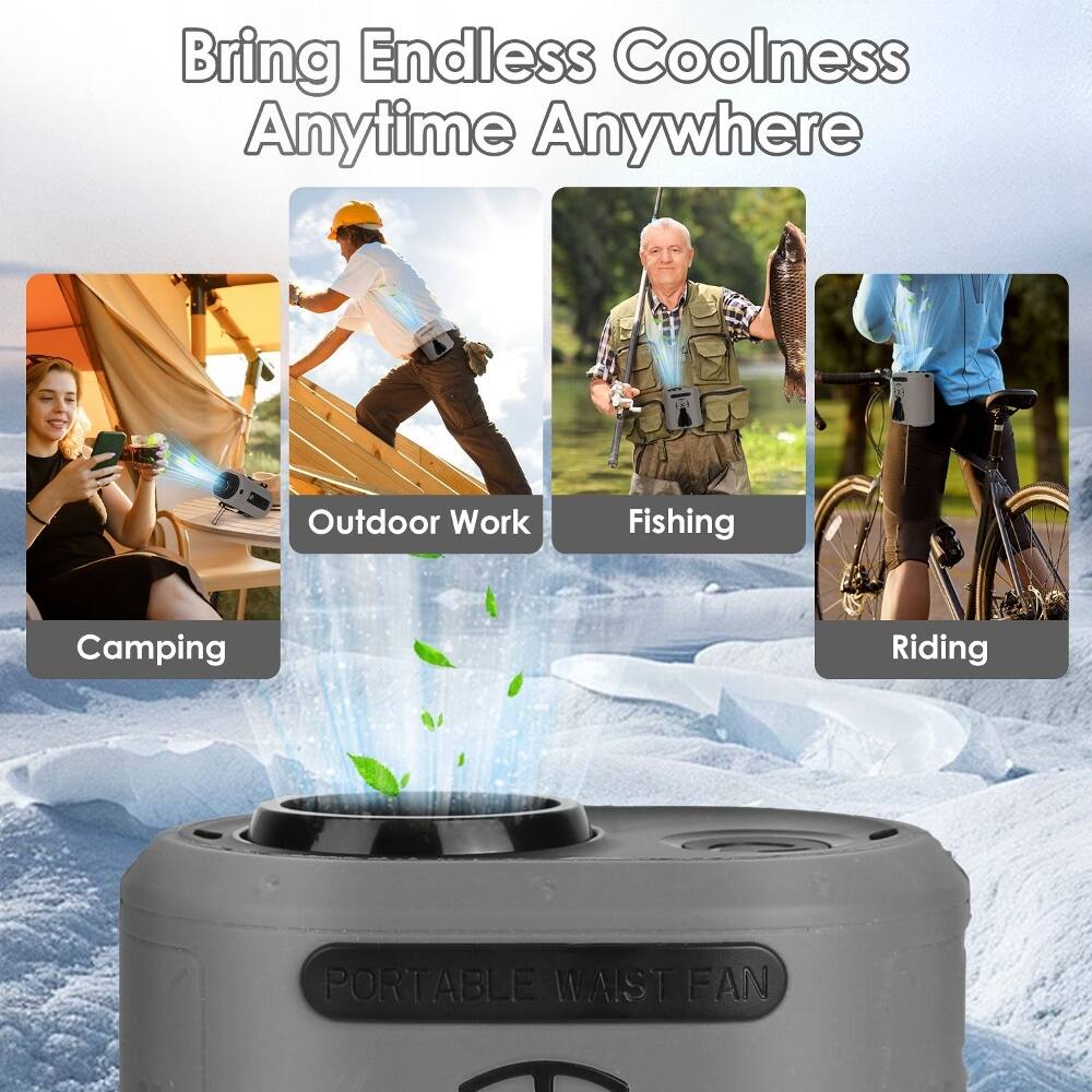 Bring Endless Coolness Anytime Anywhere

Outdoor Work
Fishing
Camping
Riding

PORTABLE WAIST FAN
