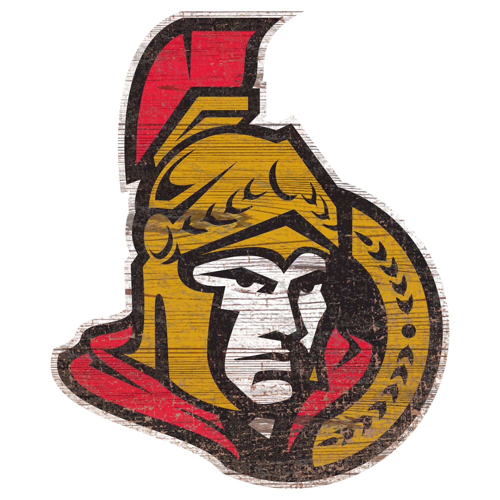 Ottawa Senators 24'' x 24'' Distressed Logo Cutout Sign