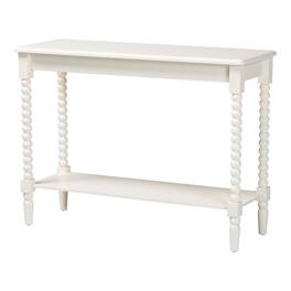 Baxton Studio - Bayard Console Table with Bobbin Legs - Spindle Leg Accent Table with Shelf, Entryway or Living Room Furniture - White