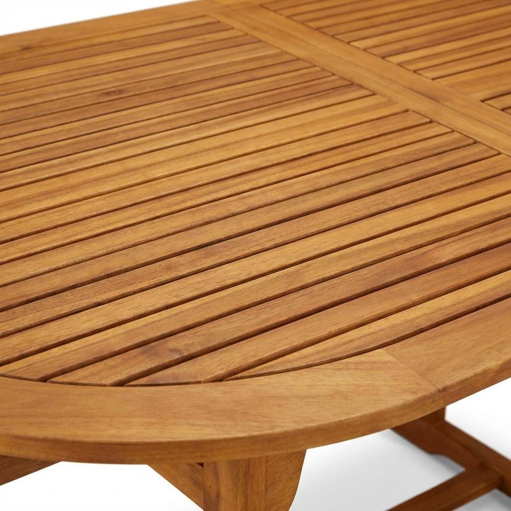 Alt View 2. Outdoor Escape - Wooden Patio Set Oil Finish Dining Table with 4 Matching Outdoor Side Chairs - Brown.