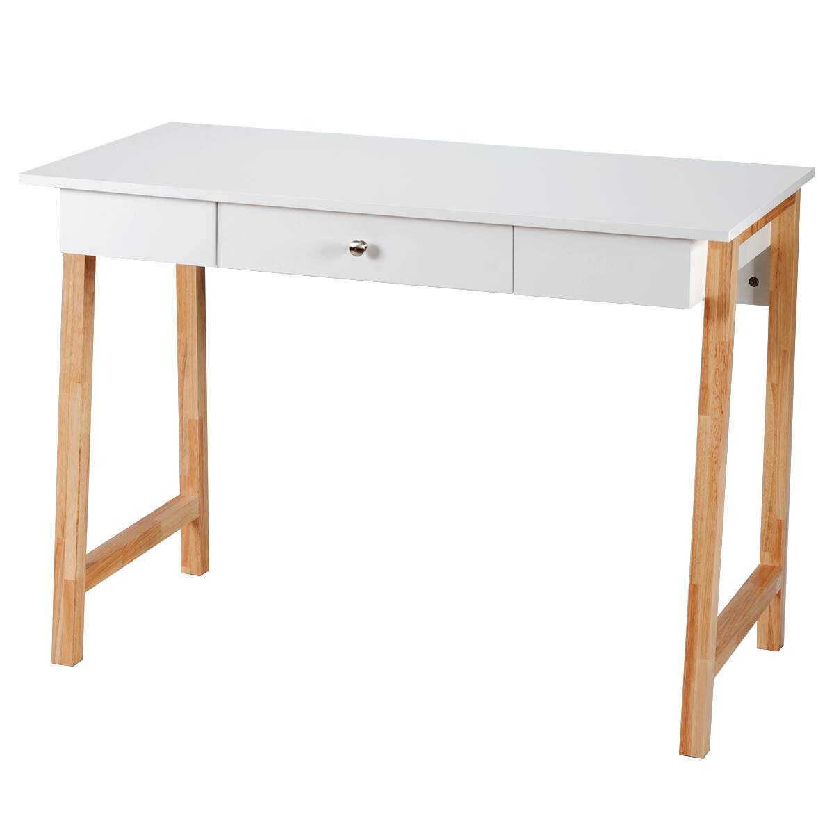 Alt View 20. Costway - Writing Desk with Drawer and Wood Legs - White.