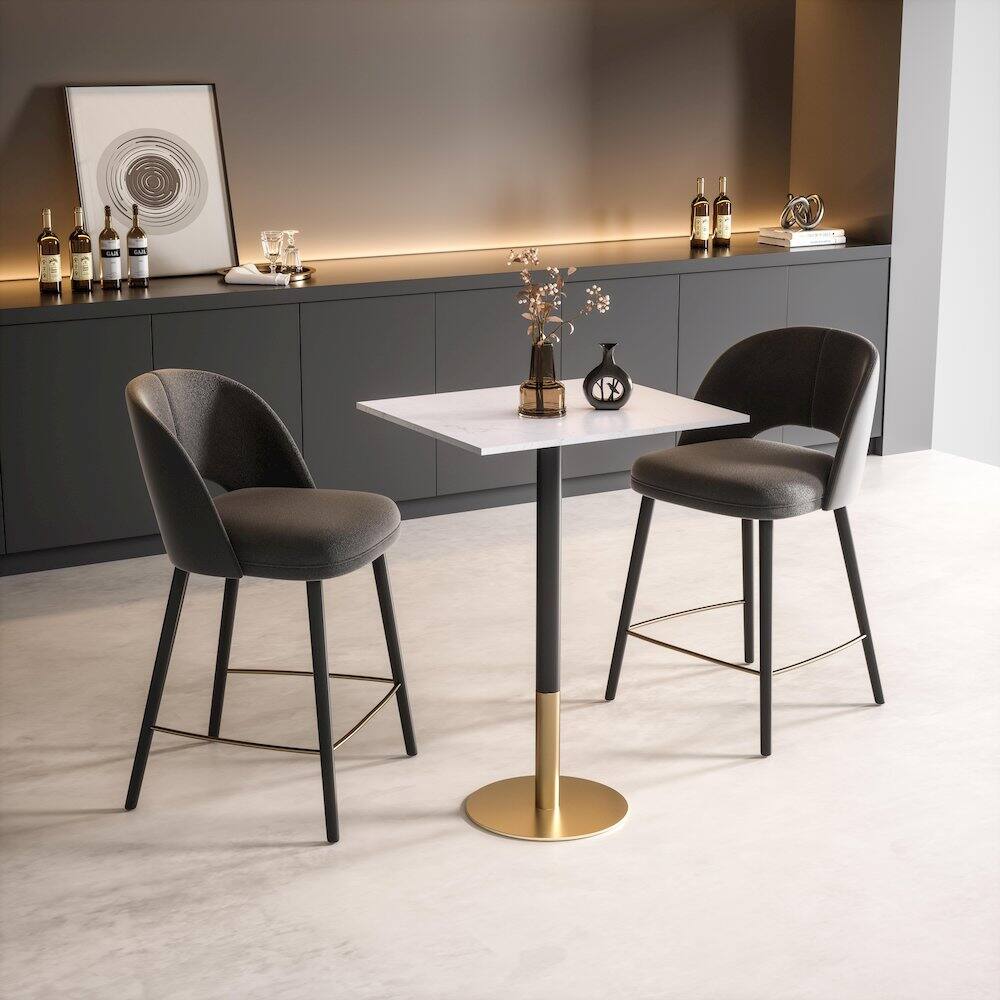 Alt View 1. Elegant Decor - Ronan 28 Inch Pub Table In White - White And Gold.