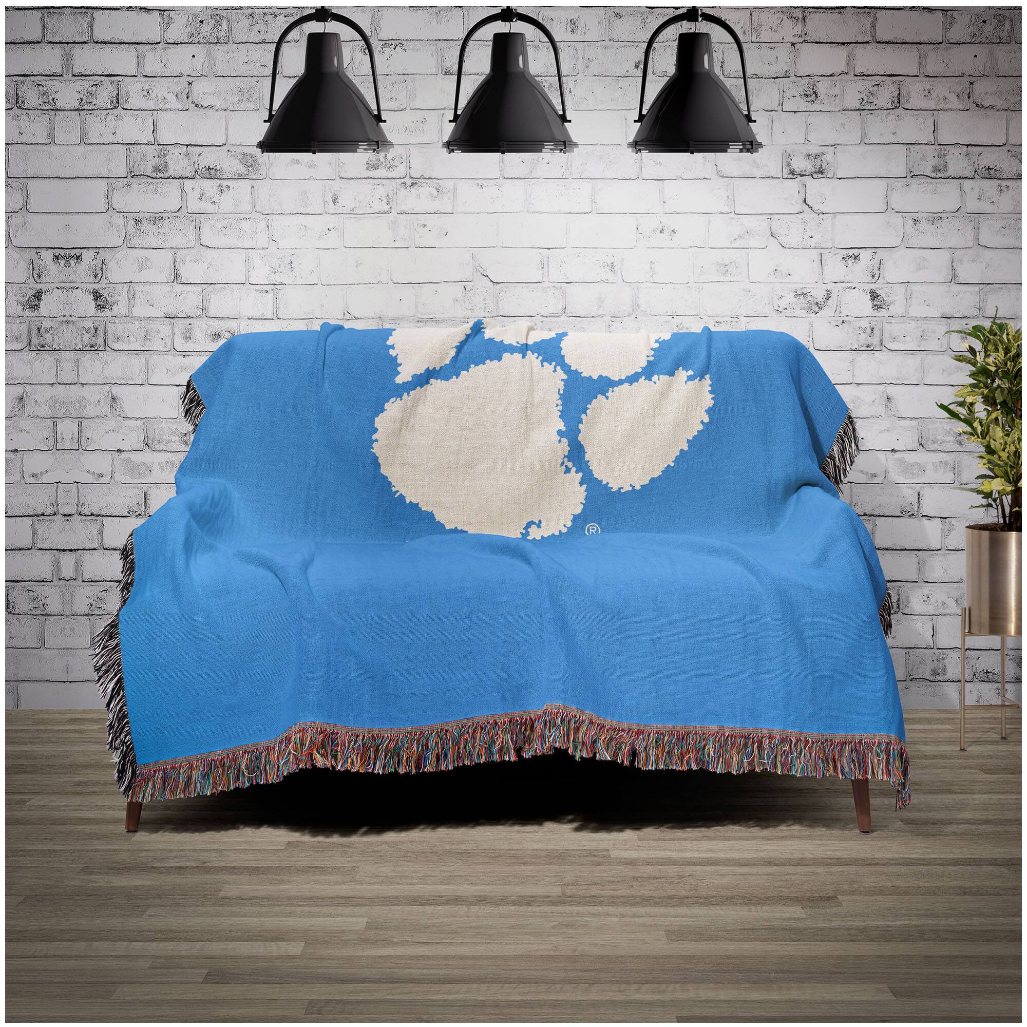 Alt View 1. Chad & Jake - Clemson Tigers Woven Blanket - Blue.