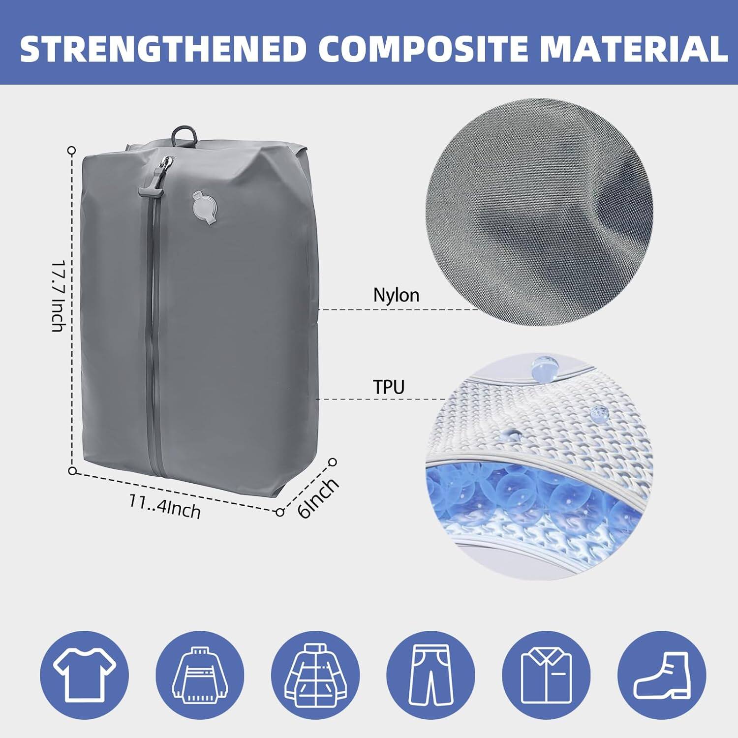 STRENGTHENED COMPOSITE MATERIAL

17.7 Inch Nylon TPU

11.4 Inch 6 Inch

Nylon

TPU