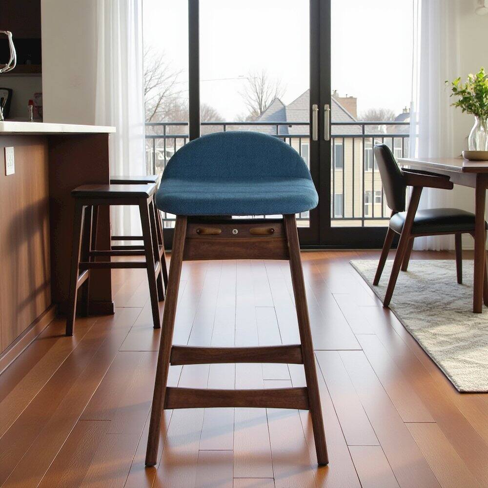 Alt View 3. Starlight Canyon Home - Brown Wooden Counter Height Chair with Back – Stylish Bar Stools for Kitchen - Brown.
