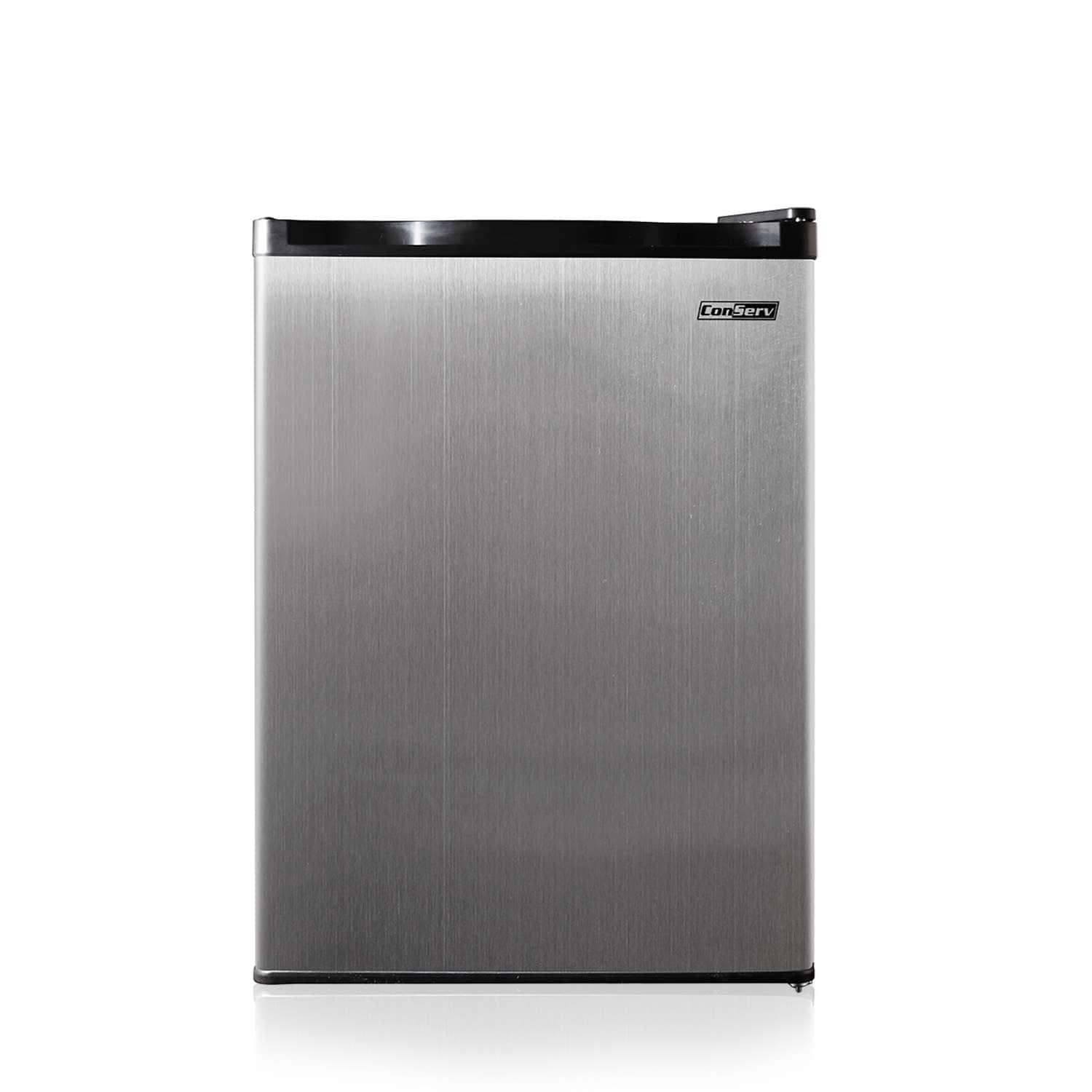 Conserv - 18in Compact Refrigerator 2.6 Cu.Ft. Mini Fridge Reversible Door 110V STAINLESS - Stainless Steel