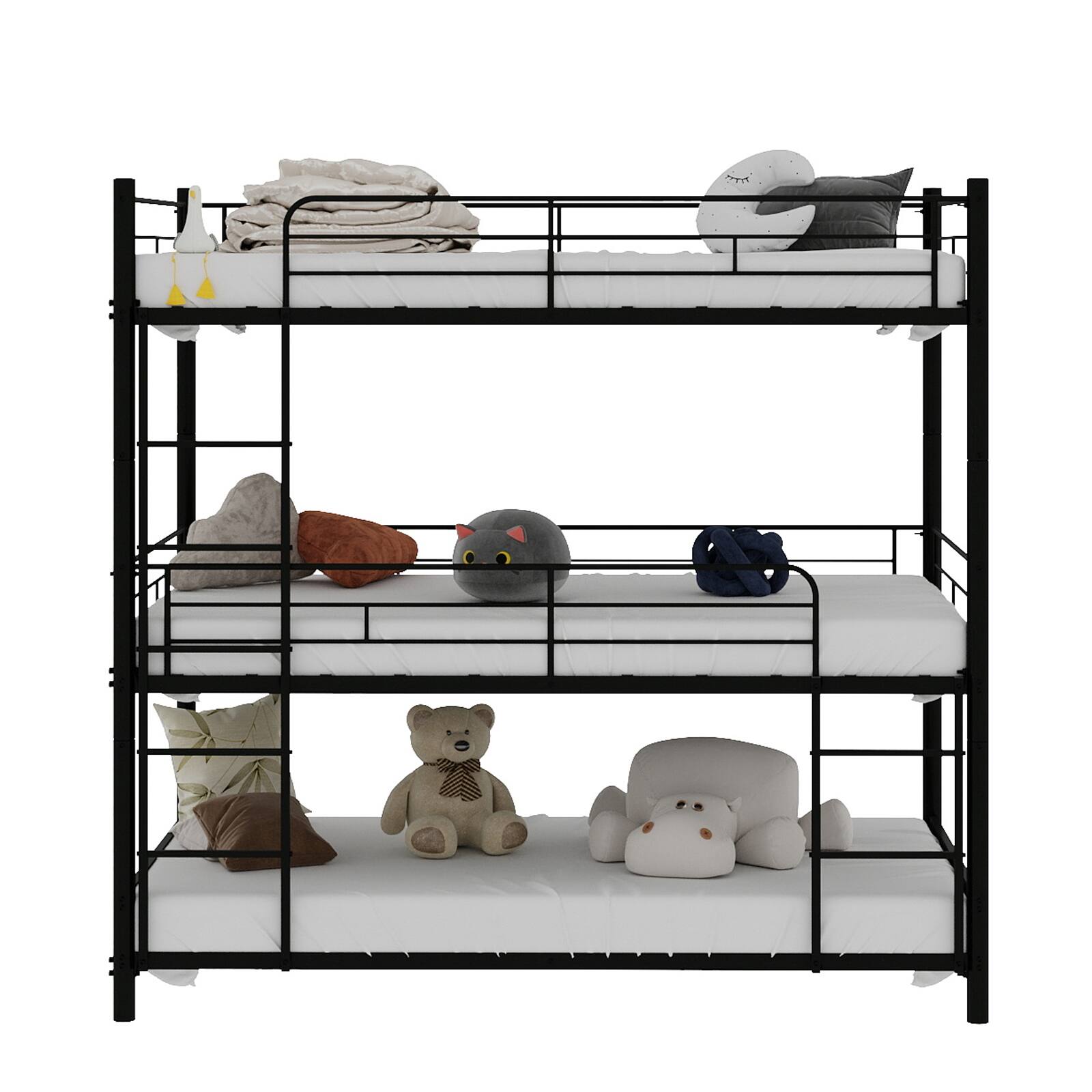 Alt View 6. Loheer - Loheer Twin Size Black Iron Bed Frame Heavy Duty Metal Base Noise Free Sturdy Steel Support for Small Spaces - Black.