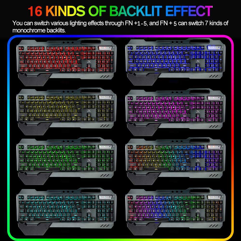 16 KINDS OF BACKLIT EFFECT

You can switch various lighting effects through FN + 1-5, and FN + 5 can switch 7 kinds of monochrome backlights.