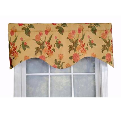 Front. RLF Home - RLF Home Luxurious Modern Design Classic Garland Regal Style Window Valance 50" x 17" Gold - Gold.