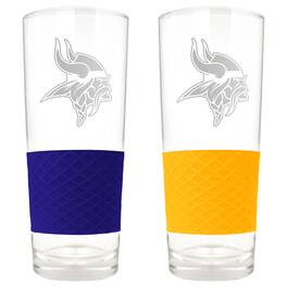 Great American Products - Minnesota Vikings 22oz. Logo Score Pint Glass Two-Piece Set - Multicolor