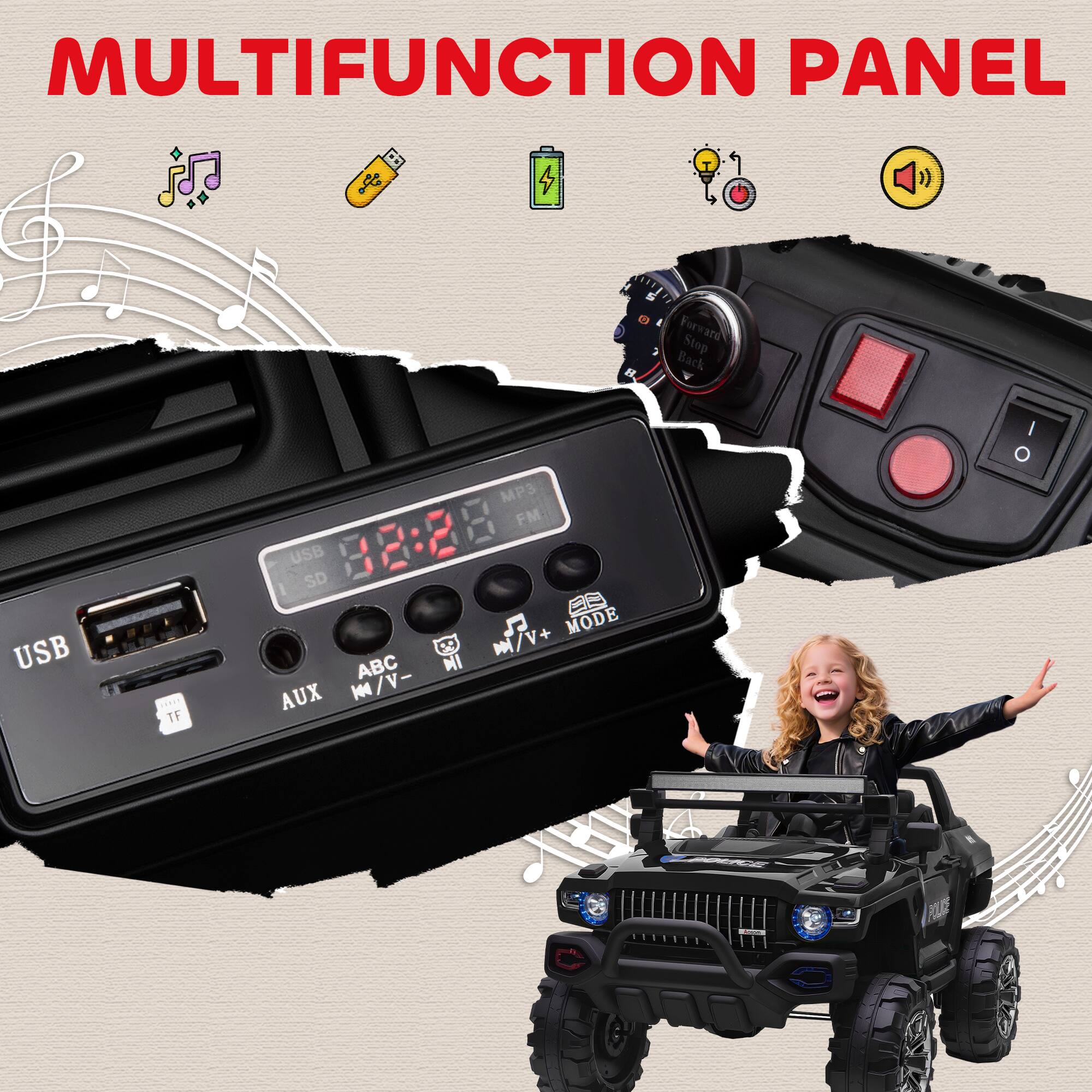 MULTIFUNCTION PANEL

- USB
- SD
- AUX
- ABC
- TF
- MP3
- FM
- Forward
- Stop
- Back
- USB SD
- 88:2 DB
- V+
- MODE
- 59
- M/V+
- M
- ABC
- MI
- AUX
- M/V-
- I/O
- POLE