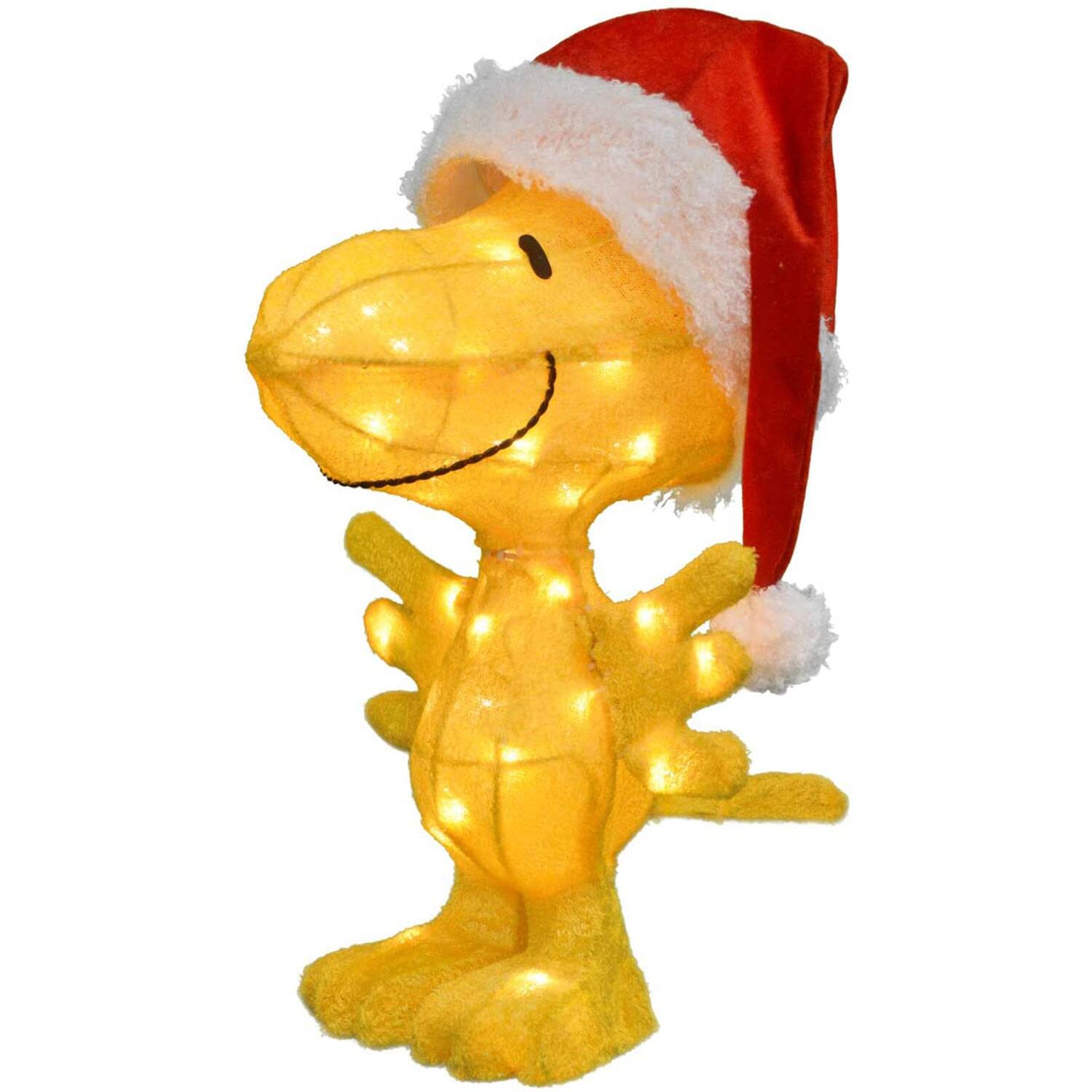 ProductWorks - Peanuts 22" Woodstock Santa Hat Prelit Christmas Yard Decoration - Multicolor