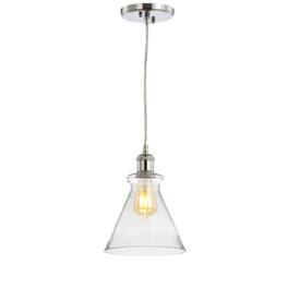 Jonathan Y - Goldwater 7.5" Adjustable Drop Metal/Glass LED Pendant - Chrome