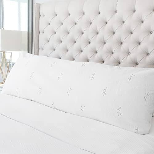 FeelAtHome - Derived from Bamboo Cooling Pillow Cover Waterproof - 20 x 54 Inches (Body Pillow)-Soft Zippered Pillow Cover Pillowcase - White