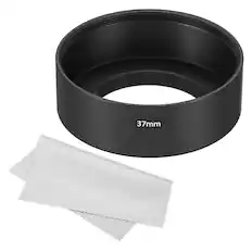 Front. Unique Bargains - 37mm Standard Focus Frosted Anti-reflective Lens Hood with Cloth for Nikon/Fuji/Pentax/Leica - Black.