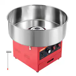VEVOR - Cotton Candy Machine Commercial 1000W Electric Candy Floss Maker Ideal for Home, Carnival, Birthday, Family Party - Red