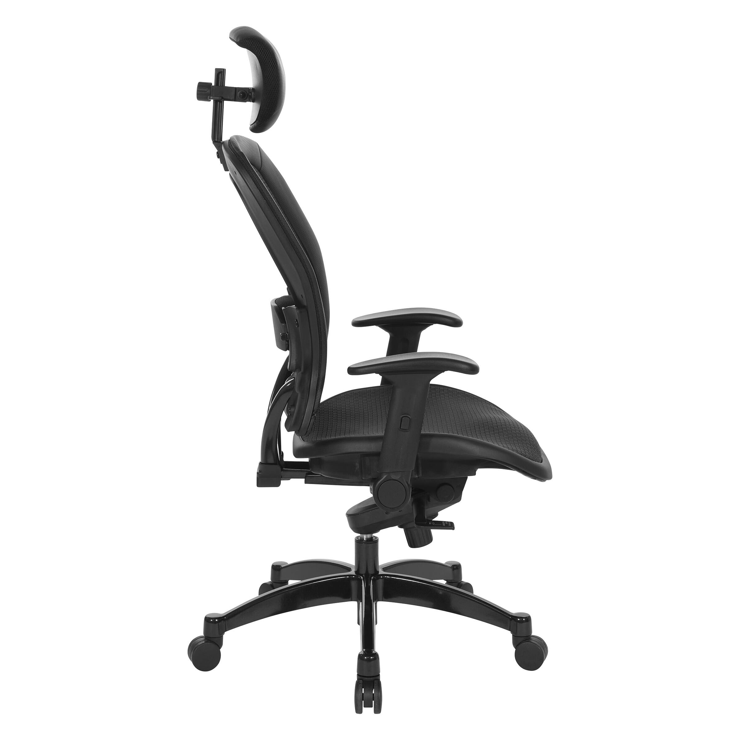 Left. OSP Home Furnishings - Executive Breathable Mesh Black Chair - Black.