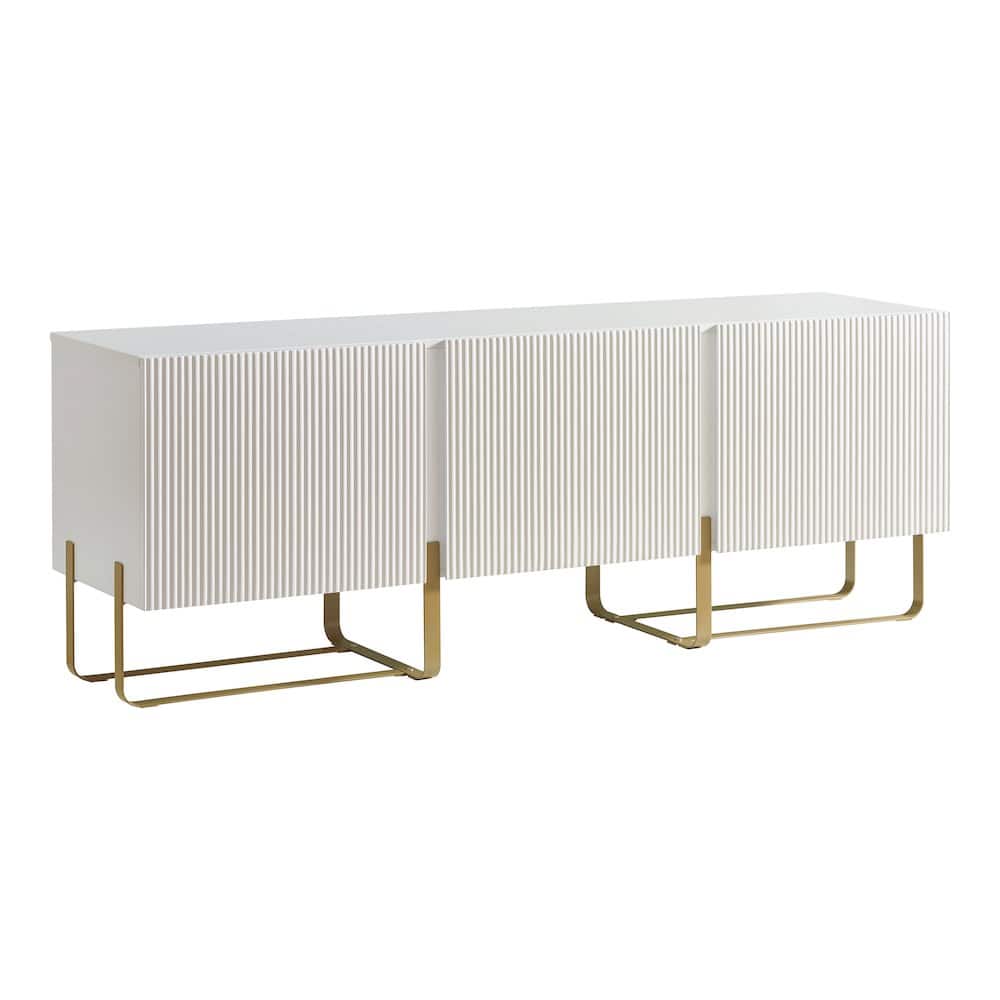 Furniture of America - Haft Modern Wood 3-Cabinet TV Stand - White