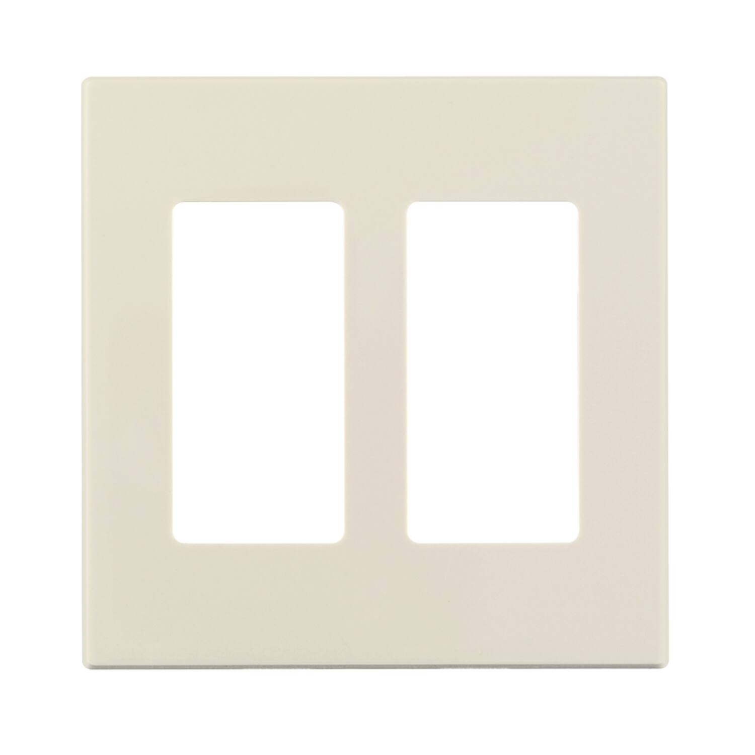 Angle. Leviton - Leviton Decora Plus Almond 2 gang Polycarbonate Decorator Screwless Wall Plate 1 pk - Almond.