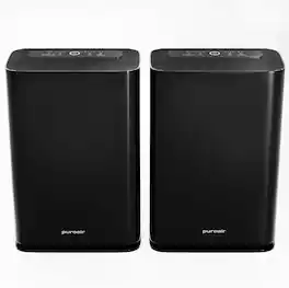 PuroAir - 400 HEPA Air Purifier 2-Pack - Covers Up To 2,000 Sq Ft - Black