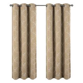 RT Designers Collection - RT Designer Collection Kimber Embroidered Blackout Luxurious Decorative Grommet Curtain Panel 54" x 90" - Taupe