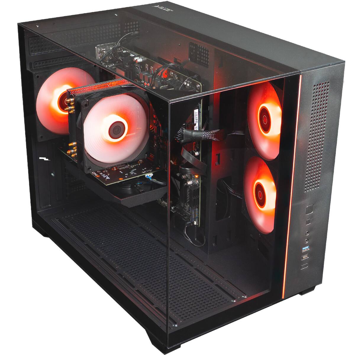 Alt View 1. Skytech Gaming - Skytech CRYSTAL - AMD Ryzen 7 7700, 5060 Ti 16G, 32GB 6000 MHz DDR5 RAM, 650W GOLD PSU - Black.