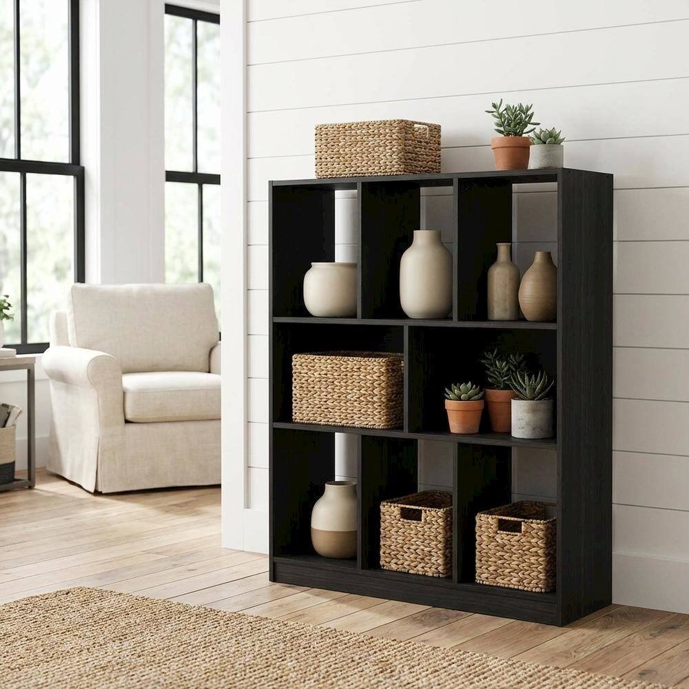 Angle. FurniFact - Engineered Wood bookcase with simple design for versatile storage - Espresso.